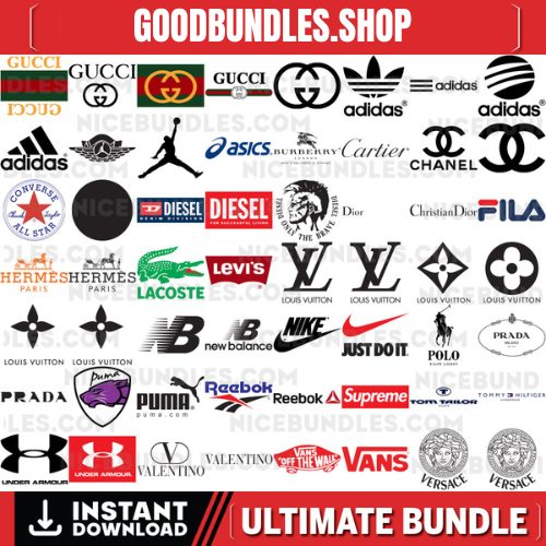 Logo Brand Bundle Svg, Fashion Logo Svg, Sport Bundle SVG, Famous Brand Svg, Fashion Brand Svg, Ultimate Svg Bundle, adidas, Air Jordan,converse,DIOR,Gucci