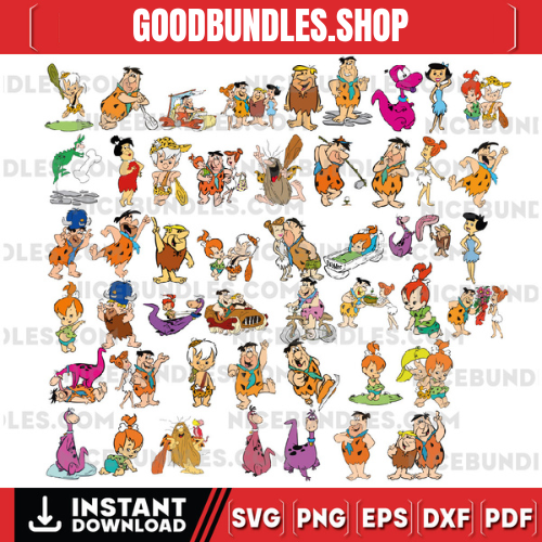Flintstones Svg Bundle, Svg Pack, Layered Svg, PNG, PDF, EPS, Files for Cricut,, Svg Bundle, Cricut Cut, Fred, Pebbles, Wilma, Dino, Instant Download
