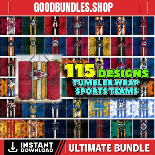 Sports Tumbler Wraps Bundle, 115 Tumbler Wraps, NFL Tumbler, MLB Tumner, NBA Tumber, NHL Tumbler, NCAA Tumbler, FootBall Tumbler