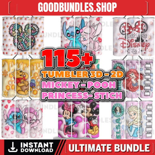 117+ Mickey Pool StitchTumbler Wrap Bundle Tumbler PNG Bundle Digital 2D 3D Ultimate 20oz Skinny Bundle Wrap, Cartoon Funny Design
