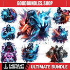 8 PNG Star Wars Darth Vader Splash and Watercolor Digital design PNG file for sublimation – High Resolution -Instant Digital PNG Download