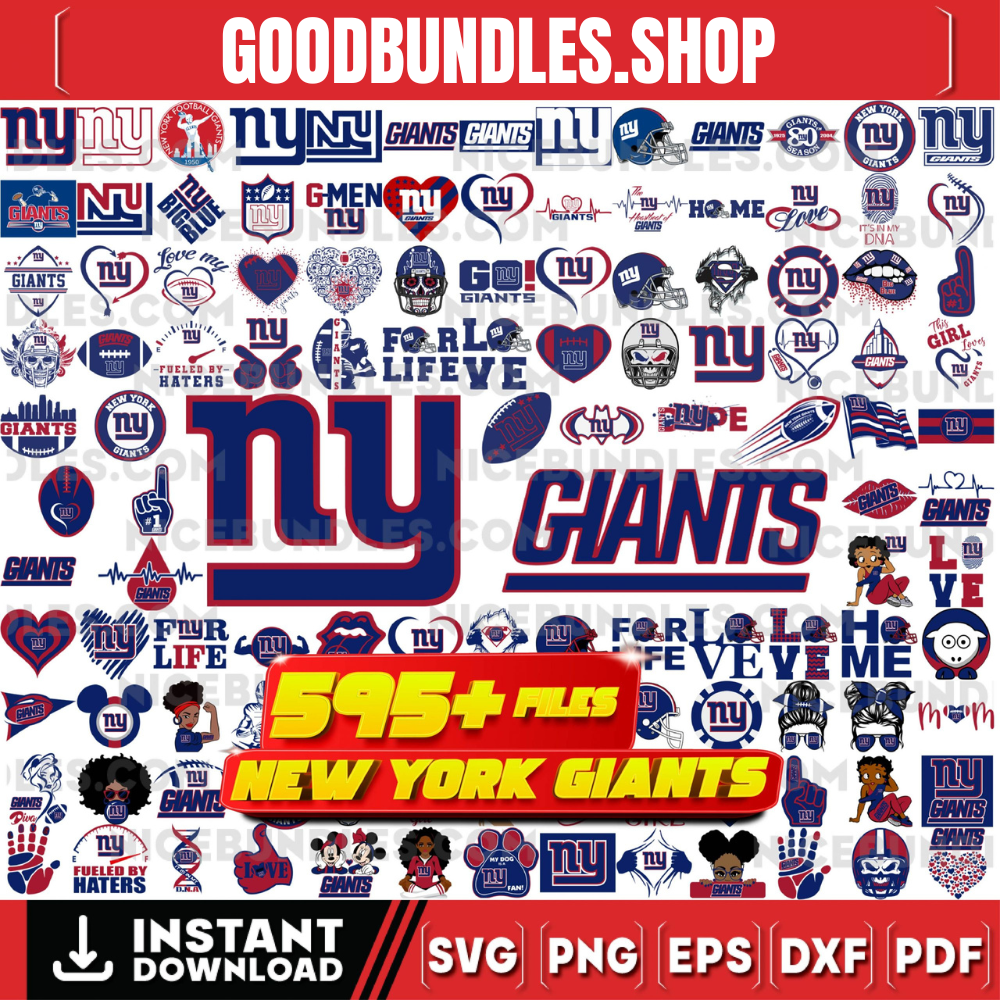 595 Files New York Giants Team Bundle Svg, New York Giants svg, NFL Teams svg, NFL Svg, Png, Dxf, Eps, Instant Download