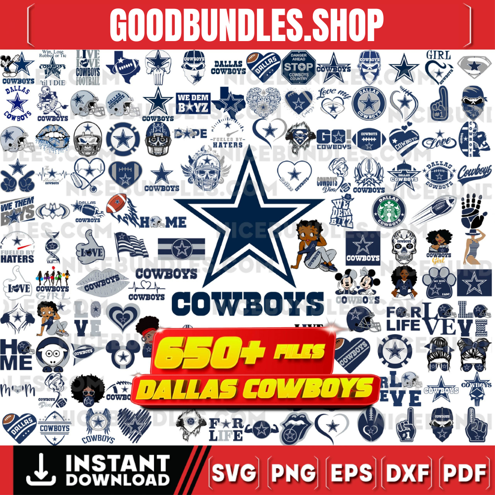 650 Files Dallas Cowboys Team Bundle Svg, Dallas Cowboys svg, NFL Teams svg, NFL Svg, Png, Dxf, Eps, Instant Download