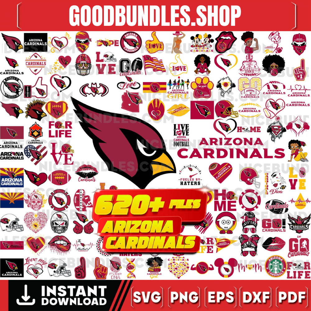 620 Files Arizona Cardinals Team Bundle Svg , Arizona Cardinals svg, NFL Teams svg, NFL Svg, Png, Dxf, Eps, Instant Download