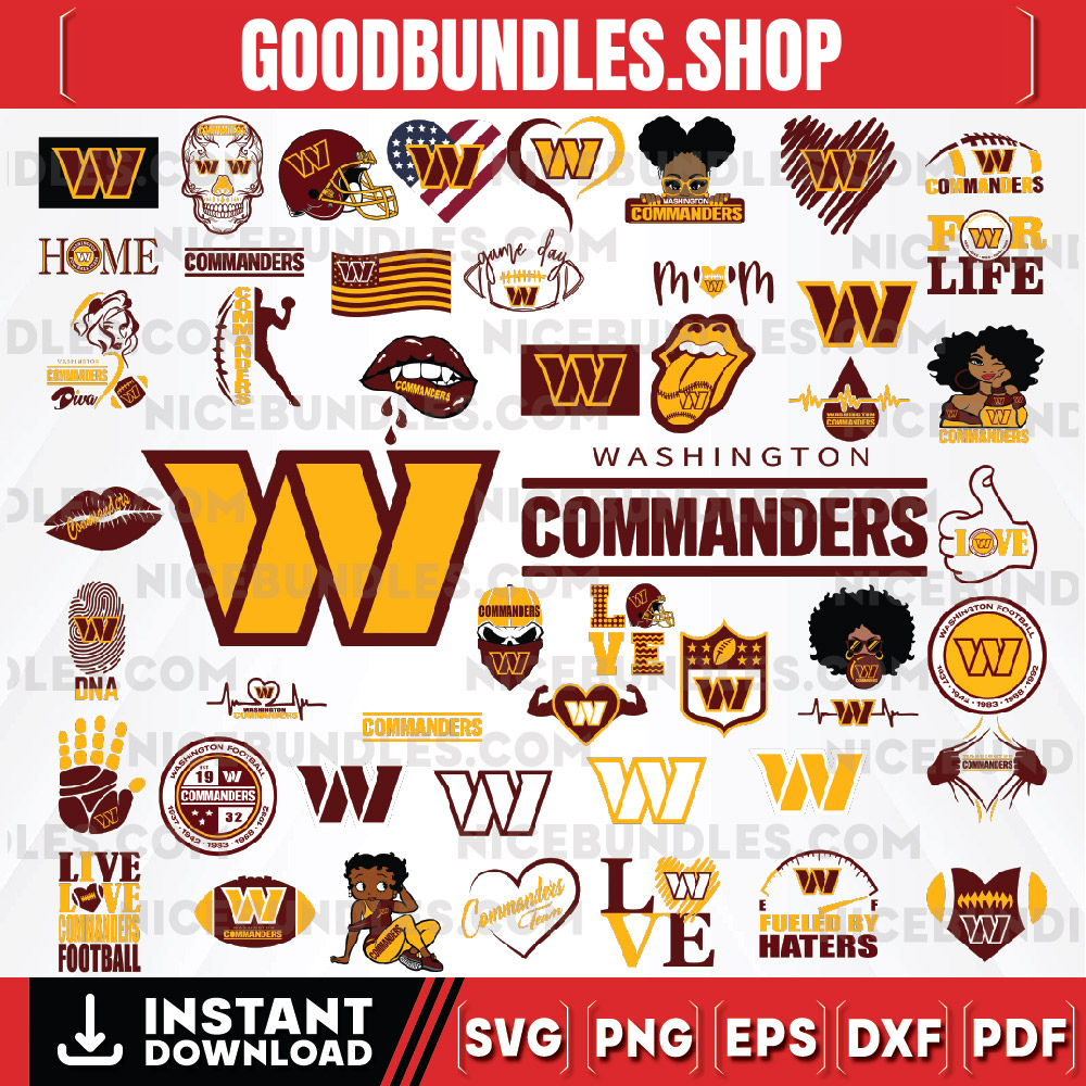 50 Files Washington Commanders Team Bundle Svg, Washington Commanders svg, NFL Teams svg, NFL Svg, Png, Dxf, Eps, Instant Download