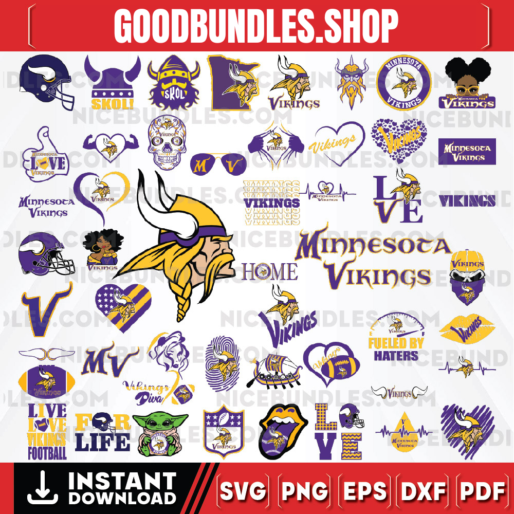 50 Files Minnesota Vikings Team Bundle Svg, Minnesota Vikings svg, NFL Teams svg, NFL Svg, Png, Dxf, Eps, Instant Download