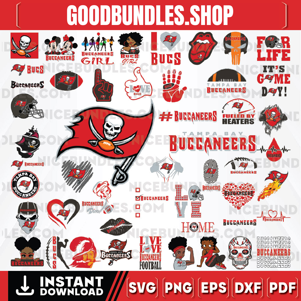 50 Files Tampa Bay Buccaneers Team Bundle Svg, Tampa Bay Buccaneers svg, NFL Teams svg, NFL Svg, Png, Dxf, Eps, Instant Download