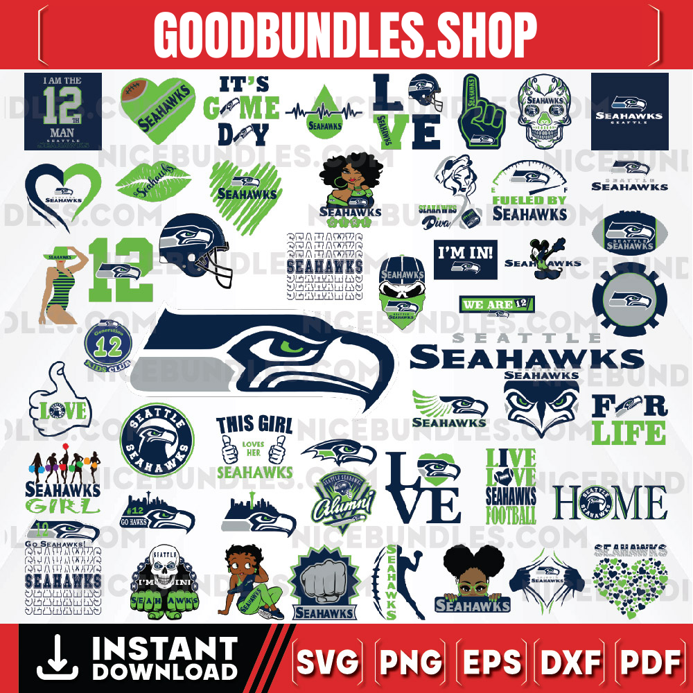 50 Files Seattle Seahawks Team Bundle Svg, Seattle Seahawks svg, NFL Teams svg, NFL Svg, Png, Dxf, Eps, Instant Download