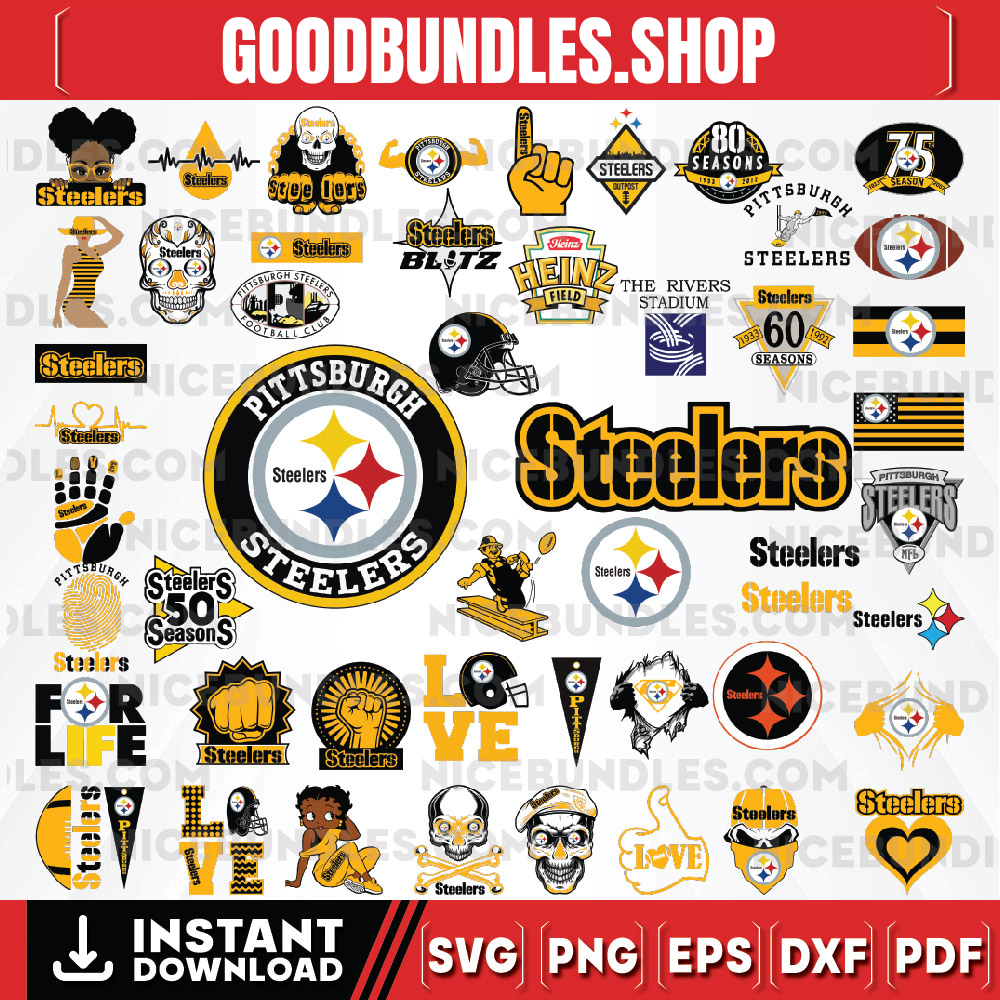 50 Files Pittsburgh Steelers Team Bundle Svg, Pittsburgh Steelers svg, NFL Teams svg, NFL Svg, Png, Dxf, Eps, Instant Download