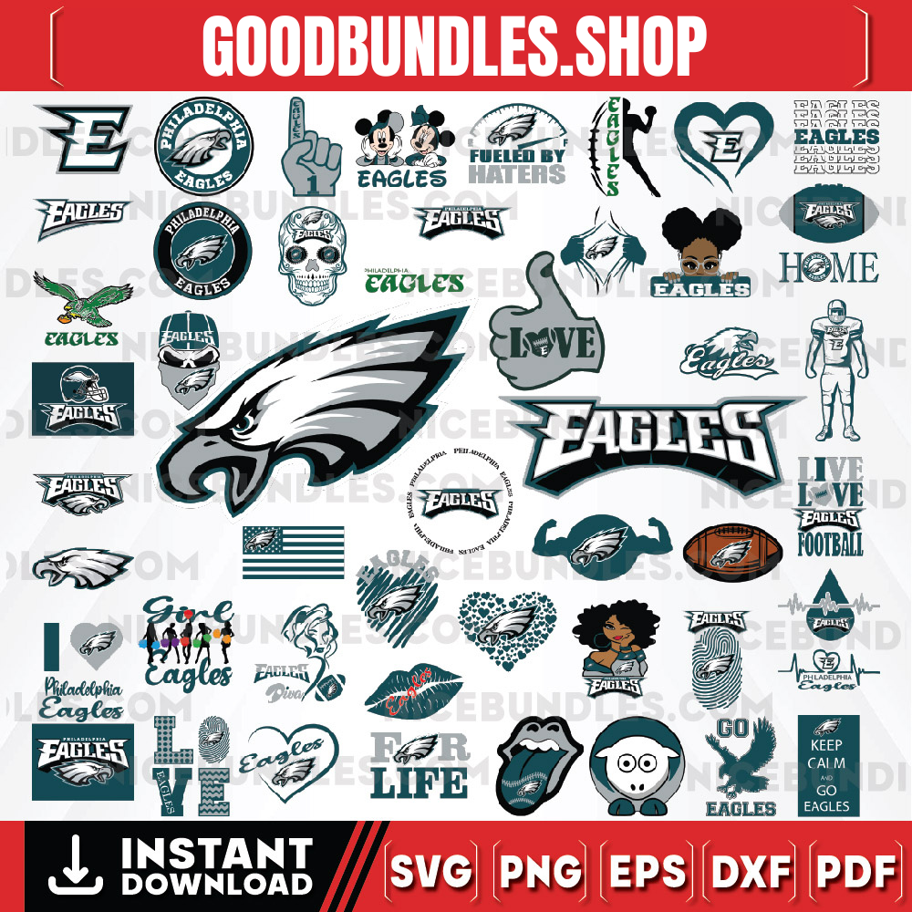 50 Files Philadelphia Eagles Team Bundle Svg, Philadelphia Eagles svg, NFL Teams svg, NFL Svg, Png, Dxf, Eps, Instant Download