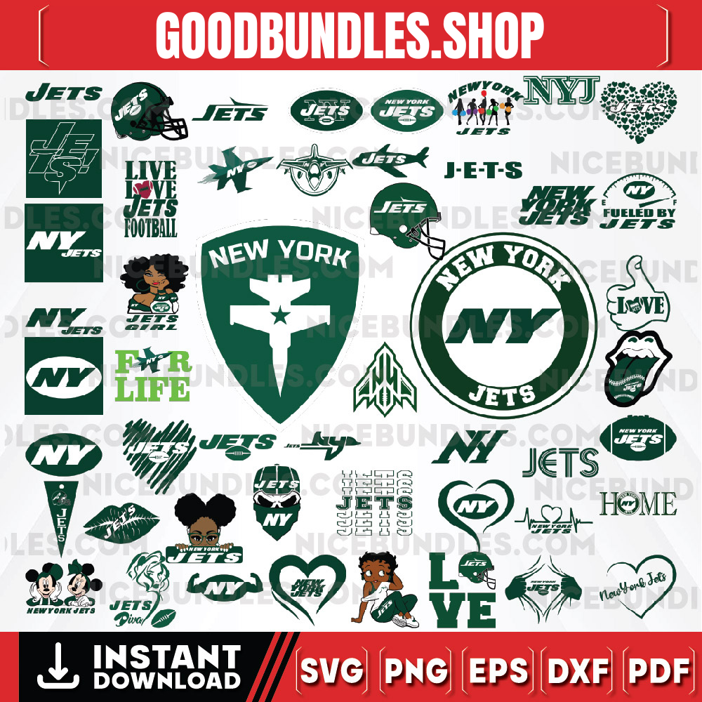 50 Files New York Jets Team Bundle Svg, New York Jets svg, NFL Teams svg, NFL Svg, Png, Dxf, Eps, Instant Download