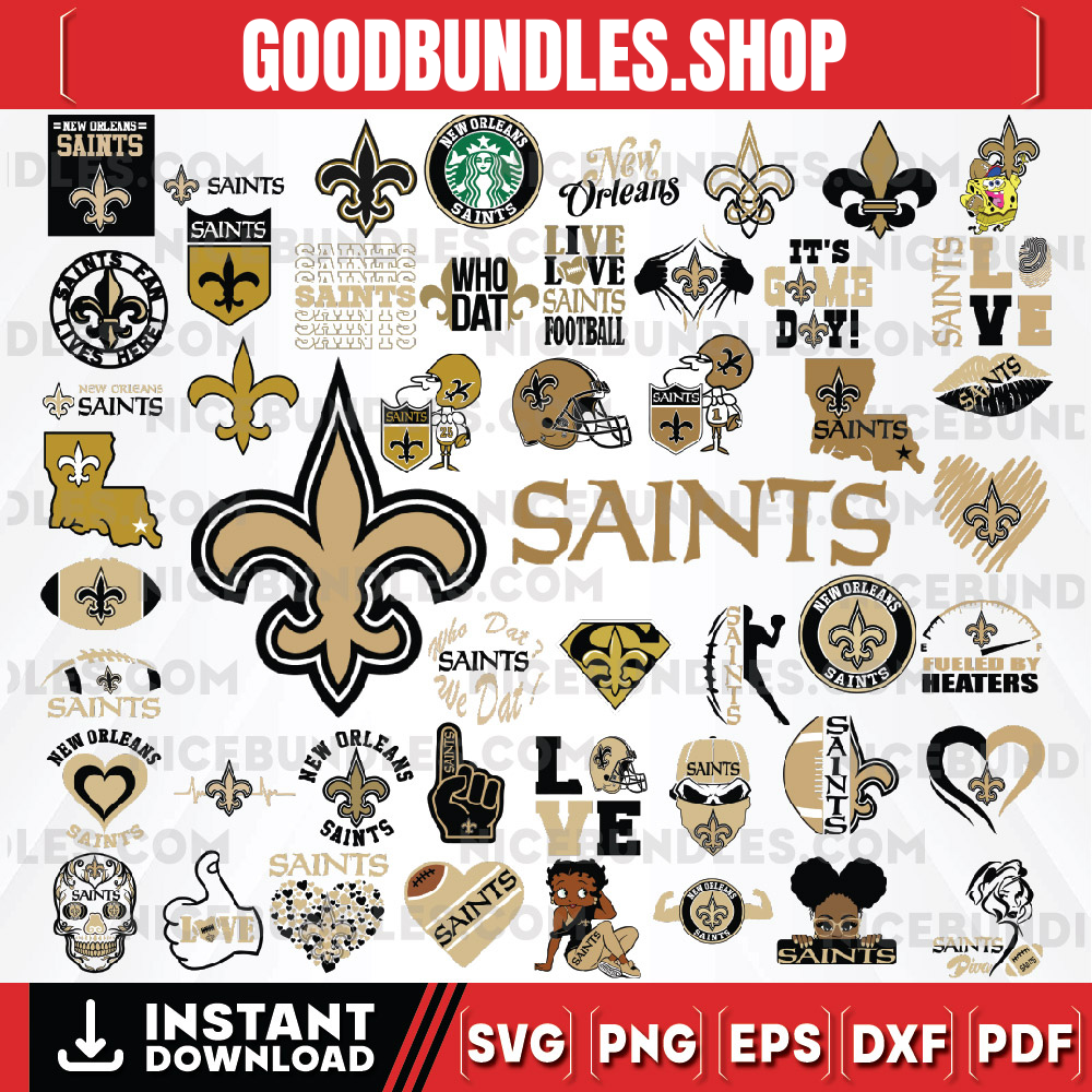 50 Files New Orleans Saints Team Bundle Svg, New Orleans Saints svg, NFL Teams svg, NFL Svg, Png, Dxf, Eps, Instant Download