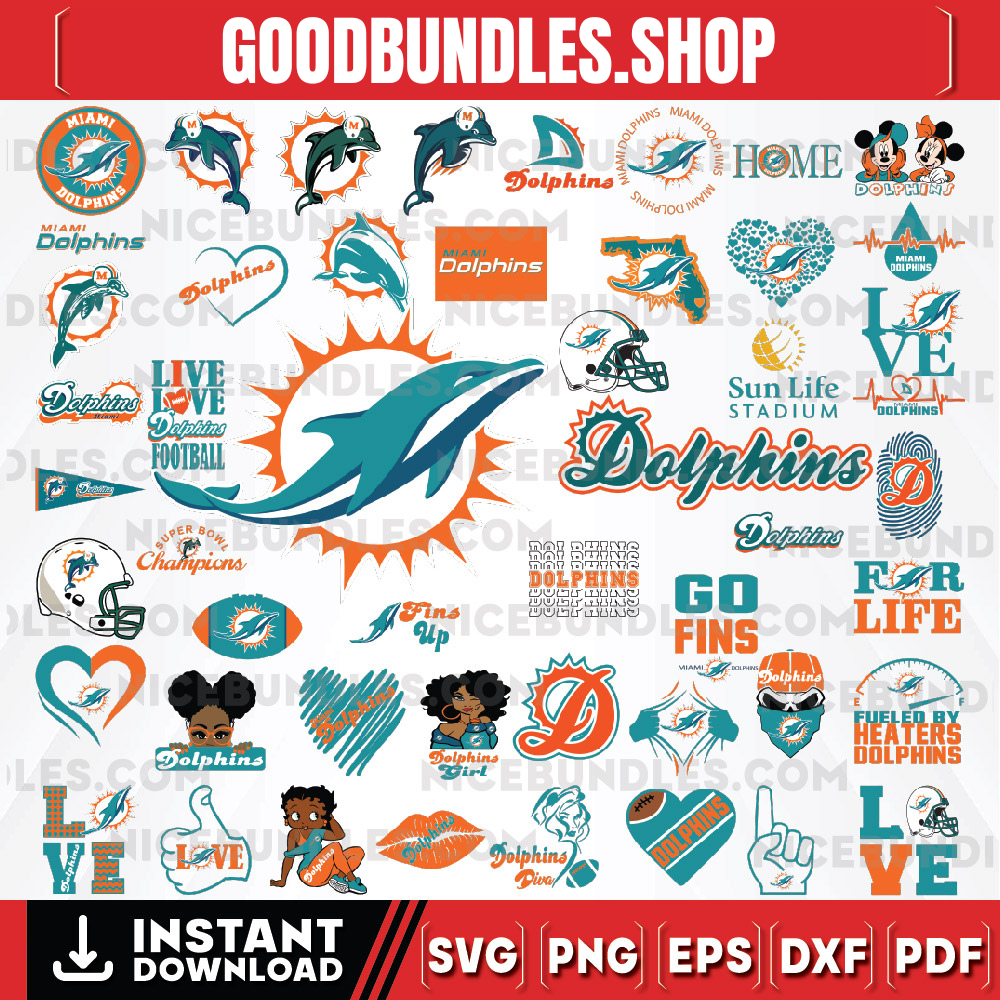 50 Files Miami Dolphins Team Bundle Svg, Miami Dolphins svg, NFL Teams svg, NFL Svg, Png, Dxf, Eps, Instant Download