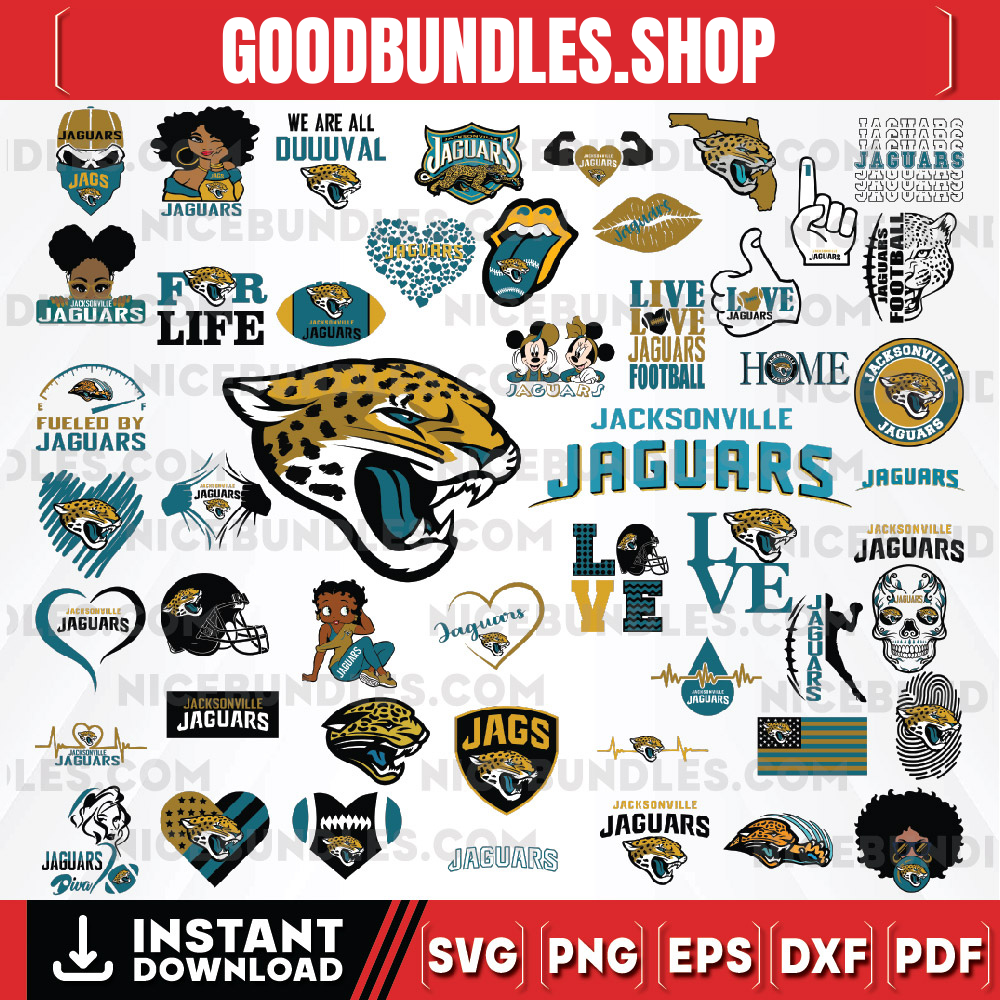 50 Files Jacksonville Jaguars Team Bundle Svg, Jacksonville Jaguars svg, NFL Teams svg, NFL Svg, Png, Dxf, Eps, Instant Download