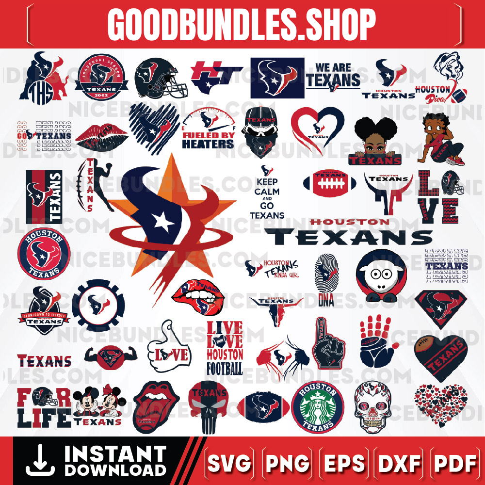 50 Files Houston Texans Team Bundle Svg, Houston Texans svg, NFL Teams svg, NFL Svg, Png, Dxf, Eps, Instant Download