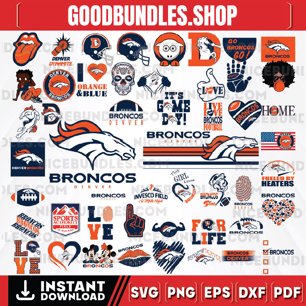 50 Files Denver Broncos Team Bundle Svg, Denver Broncos svg, NFL Teams svg, NFL Svg, Png, Dxf, Eps, Instant Download