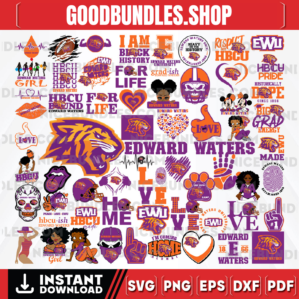 63 Files Edward Waters Team Bundles Svg, Edward Waters SVG, HBCU Team svg, Mega Bundle, Designs, Cricut, Cutting File, Vector Clipart, Digital Download