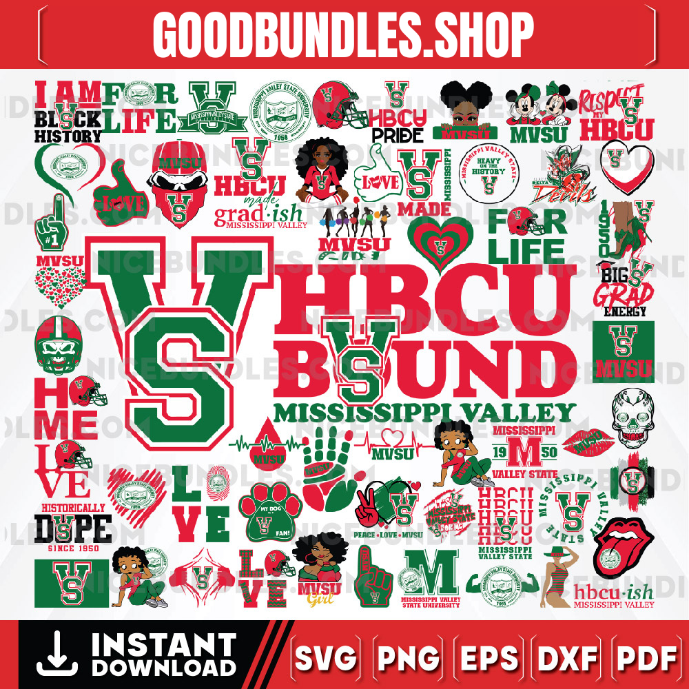 60 Files Mississippi Valley State Team Bundles Svg, Mississippi Valley State svg, HBCU Team svg, Mega Bundle, Designs, Cricut, Cutting File, Vector Clipart, Digital Download