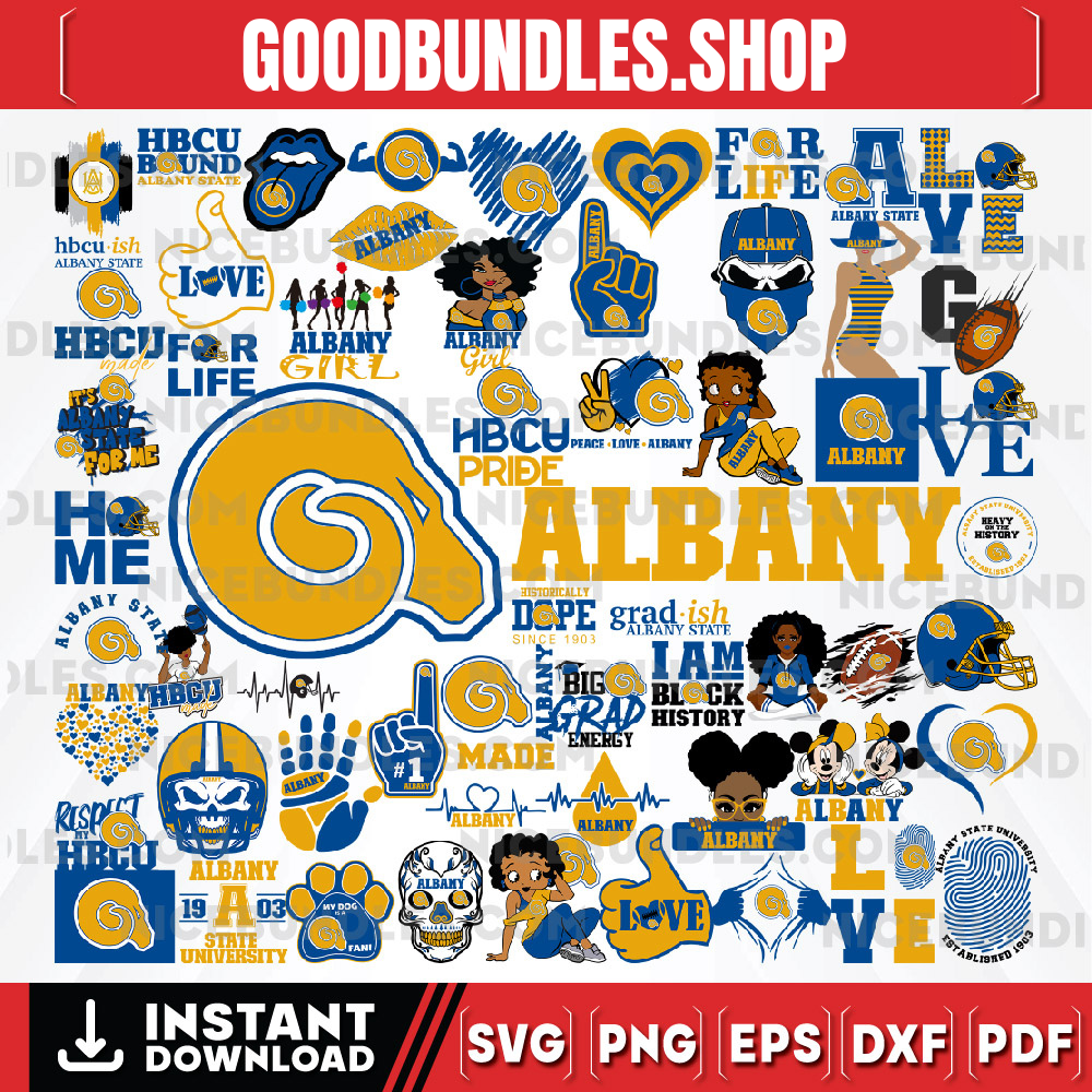 62 Files Albany State University Team Bundles Svg, Albany State University svg, HBCU Team svg, Mega Bundle, Designs, Cricut, Cutting File, Vector Clipart, Digital Download