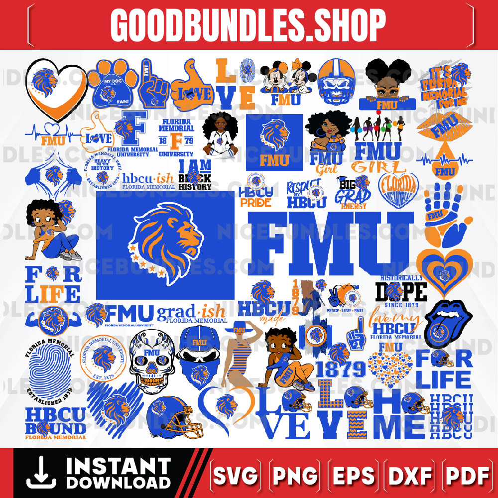 61 Files Florida Memorial University Team Bundles Svg, Florida Memorial University SVG,HBCU Team svg, Mega Bundle, Designs, Cricut, Cutting File, Vector Clipart, Digital Download