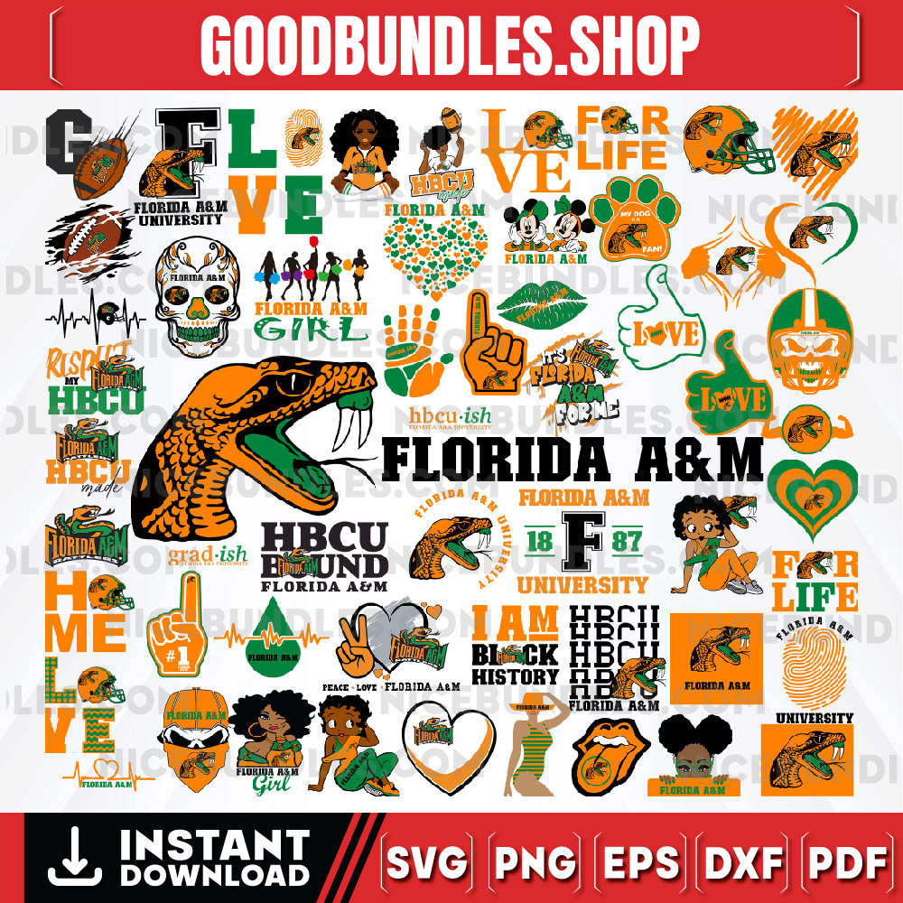 57 Files Famu Rattlers Team Bundles Svg, Famu Rattlers SVG, HBCU Team svg, Mega Bundle, Designs, Cricut, Cutting File, Vector Clipart, Digital Download