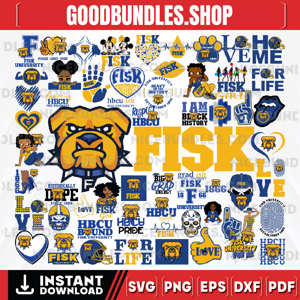 61 Files Fisk University Team Bundles Svg, Fisk University SVG, HBCU Team svg, Mega Bundle, Designs, Cricut, Cutting File, Vector Clipart, Digital Download