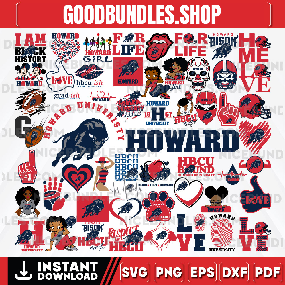 56 Files Howard University Team Bundles Svg, HBCU Team svg, Mega Bundle, Designs, Cricut, Cutting File, Vector Clipart, Digital Download