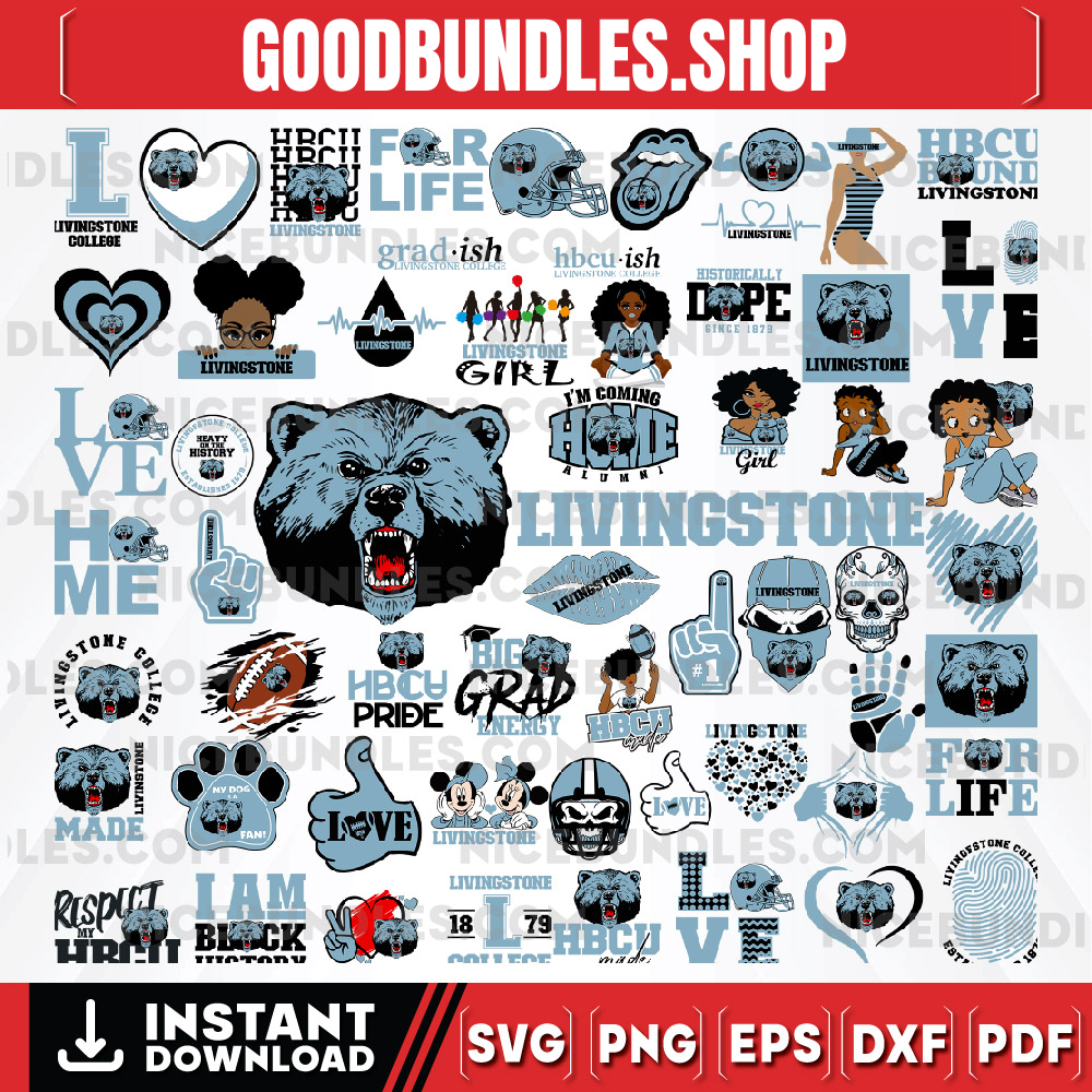 59 Files Livingstone College Football Team Svg, Livingstone College svg, HBCU Team svg, Mega Bundle, Designs, Cricut, Cutting File, Vector Clipart, Digital Download