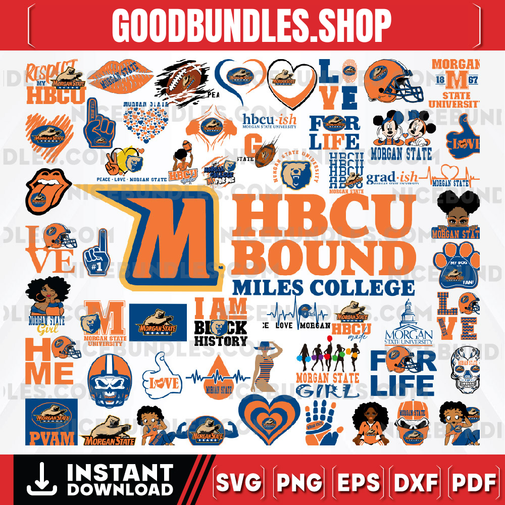 56 Files Morgan State Team Bundles Svg, Morgan State svg, HBCU Team svg, Mega Bundle, Designs, Cricut, Cutting File, Vector Clipart, Digital Download