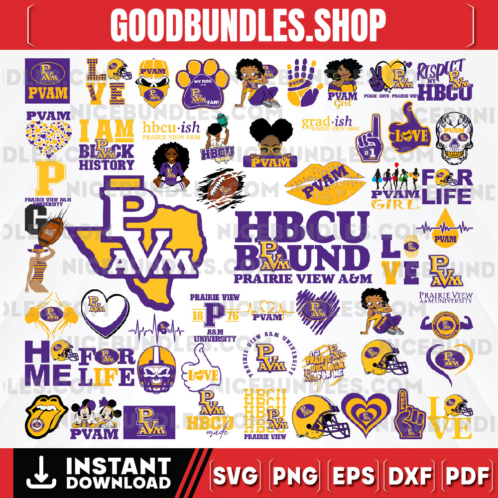 56 Files Prairie View Team Bundles Svg, Prairie View svg, HBCU Team svg, Mega Bundle, Designs, Cricut, Cutting File, Vector Clipart, Digital Download