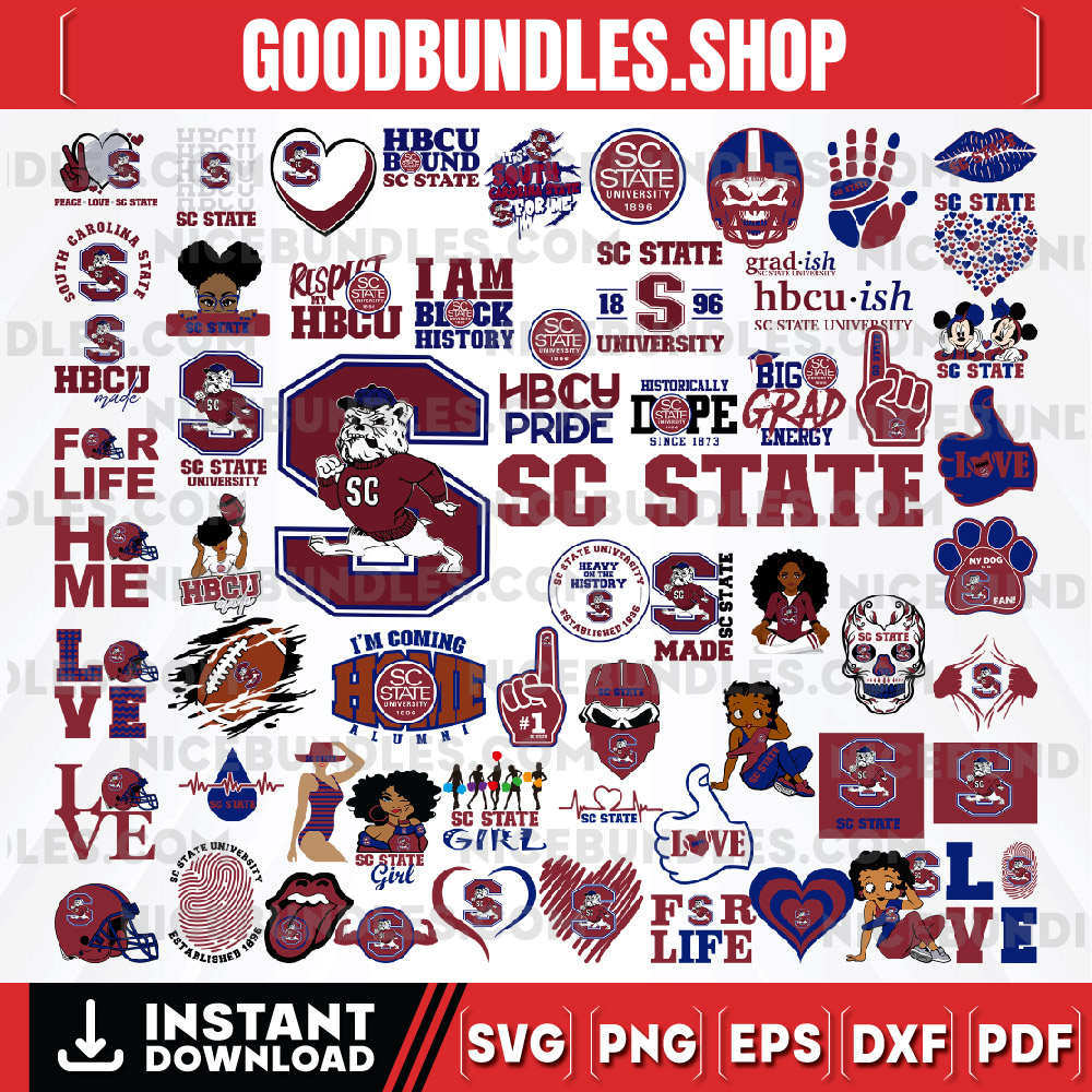 61 Files South Carolina State University Team Bundles Svg, South Carolina State University svg, HBCU Team svg, Mega Bundle, Designs, Cricut, Cutting File, Vector Clipart, Digital Download