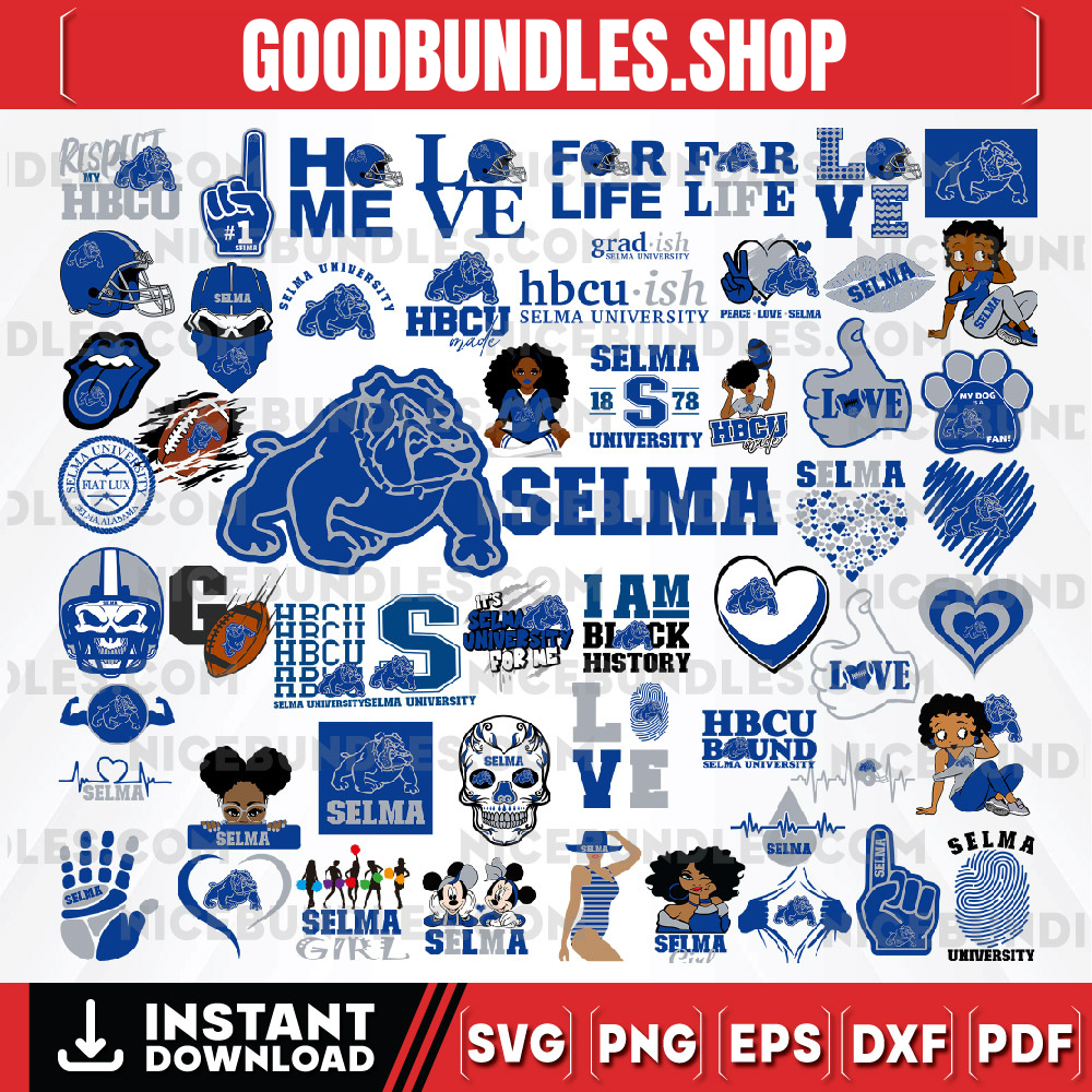 57 Files Selma College Team Bundles Svg, Selma College svg, HBCU Team svg, Mega Bundle, Designs, Cricut, Cutting File, Vector Clipart, Digital Download