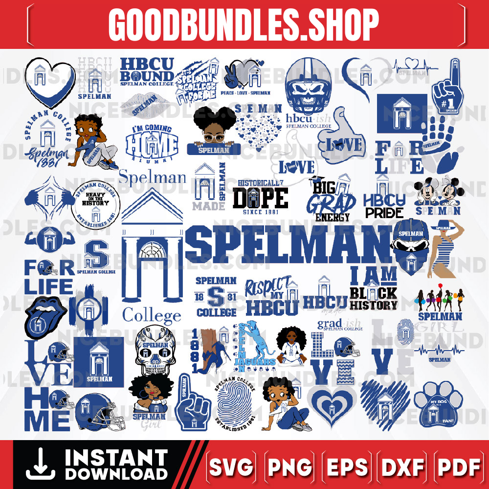 62 Files Spelman College Team Bundles Svg, Spelman College svg, HBCU Team svg, Mega Bundle, Designs, Cricut, Cutting File, Vector Clipart, Digital Download