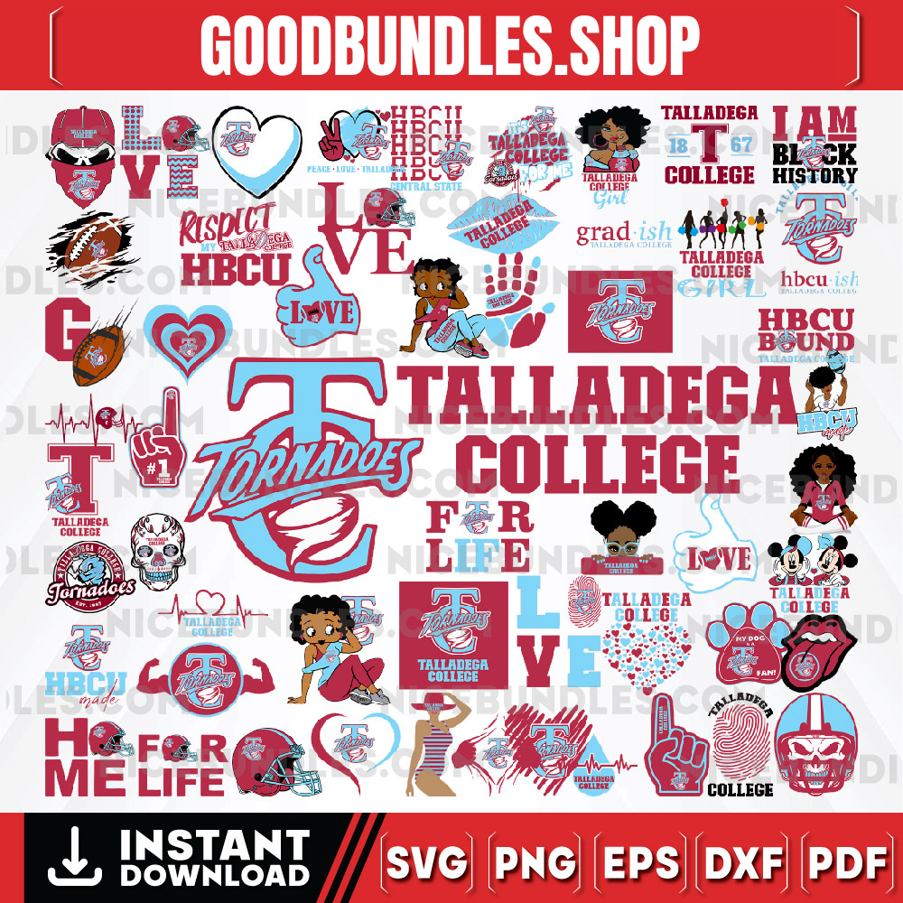 57 Files Talladega College Football Team Svg, Talladega College svg, HBCU Team svg, Mega Bundle, Designs, Cricut, Cutting File, Vector Clipart, Digital Download