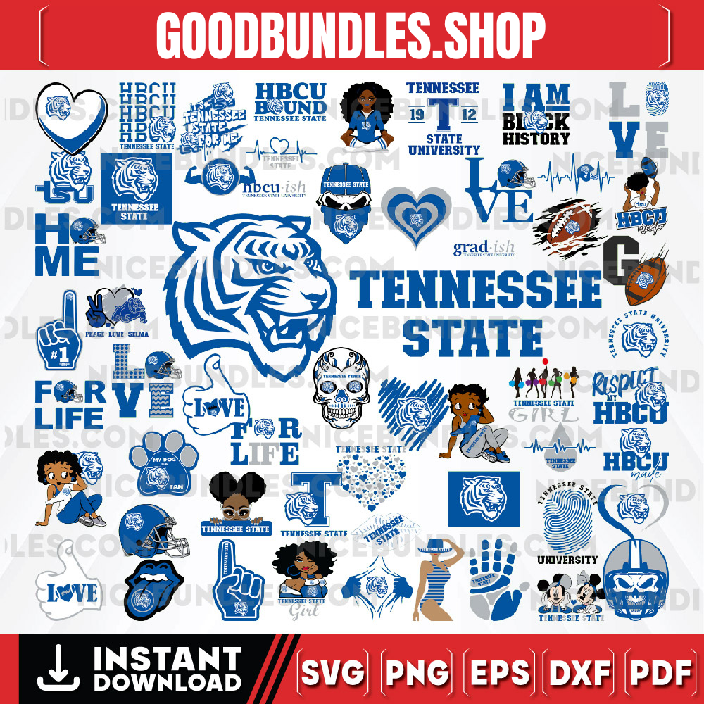 57 Files Tennessee State Team Bundles Svg, Tennessee State Svg, HBCU Team svg, Mega Bundle, Designs, Cricut, Cutting File, Vector Clipart, Digital Download