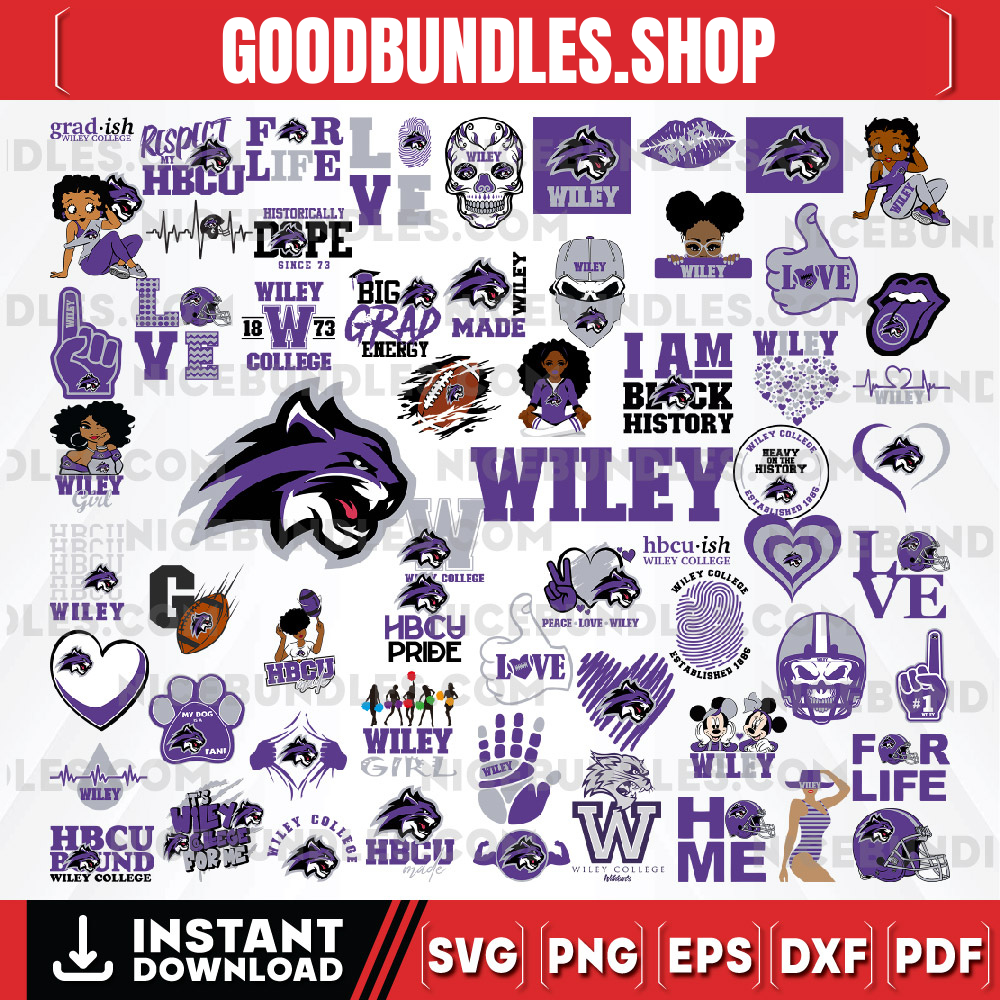 62 Files Wiley College Team Bundles Svg, Wiley College svg, HBCU Team svg, Mega Bundle, Designs, Cricut, Cutting File, Vector Clipart, Digital Download