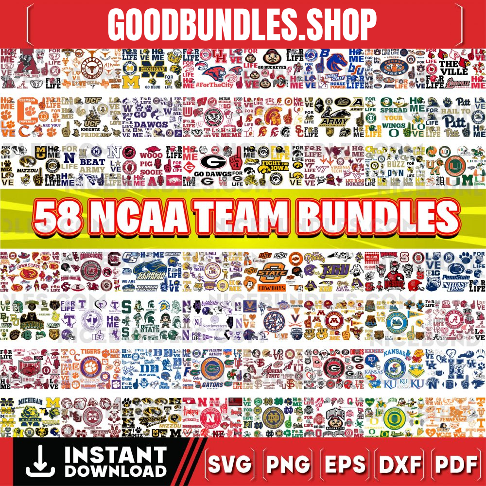 All 58 NCAA Team Big Bundle Svg, All Ncaa Logo Svg, NCAA Teams svg, NCAA Svg, Png, Dxf, Eps, Instant Download