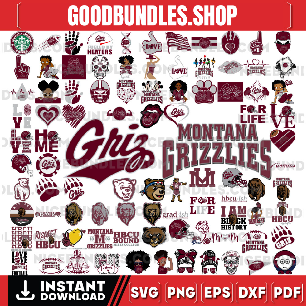 93 Files Montana Grizzlies Team Bundles Svg, Montana Grizzlies svg ,NCAA Teams svg, NCAA Svg, Png, Dxf, Eps, Instant Download