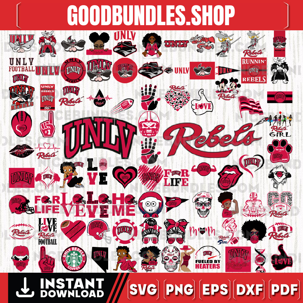 88 Files UNLV Rebels Team Bundle Svg, UNLV Rebels Svg, NCAA Teams svg, NCAA Svg, Png, Dxf, Eps, Instant Download
