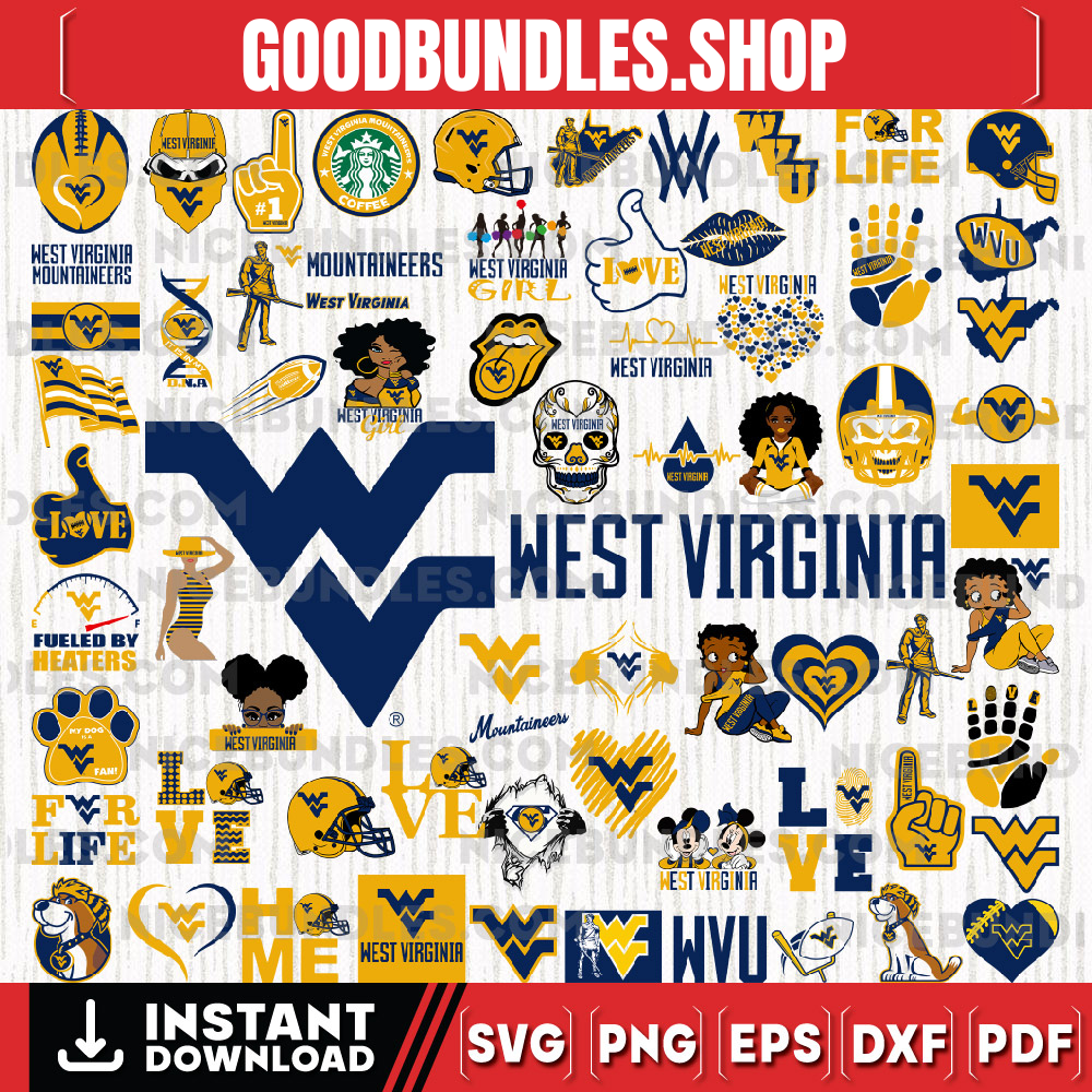 69 Files West Virginia Mountaineers Team Bundle Svg, West Virginia Mountaineers Svg, NCAA Teams svg, NCAA Svg, Png, Dxf, Eps, Instant Download