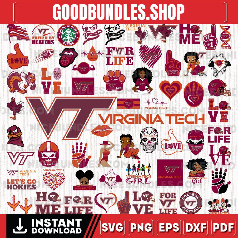 64 Files Virginia Tech Hokies Team Bundle Svg, Virginia Tech Hokies Svg, NCAA Teams svg, NCAA Svg, Png, Dxf, Eps, Instant Download