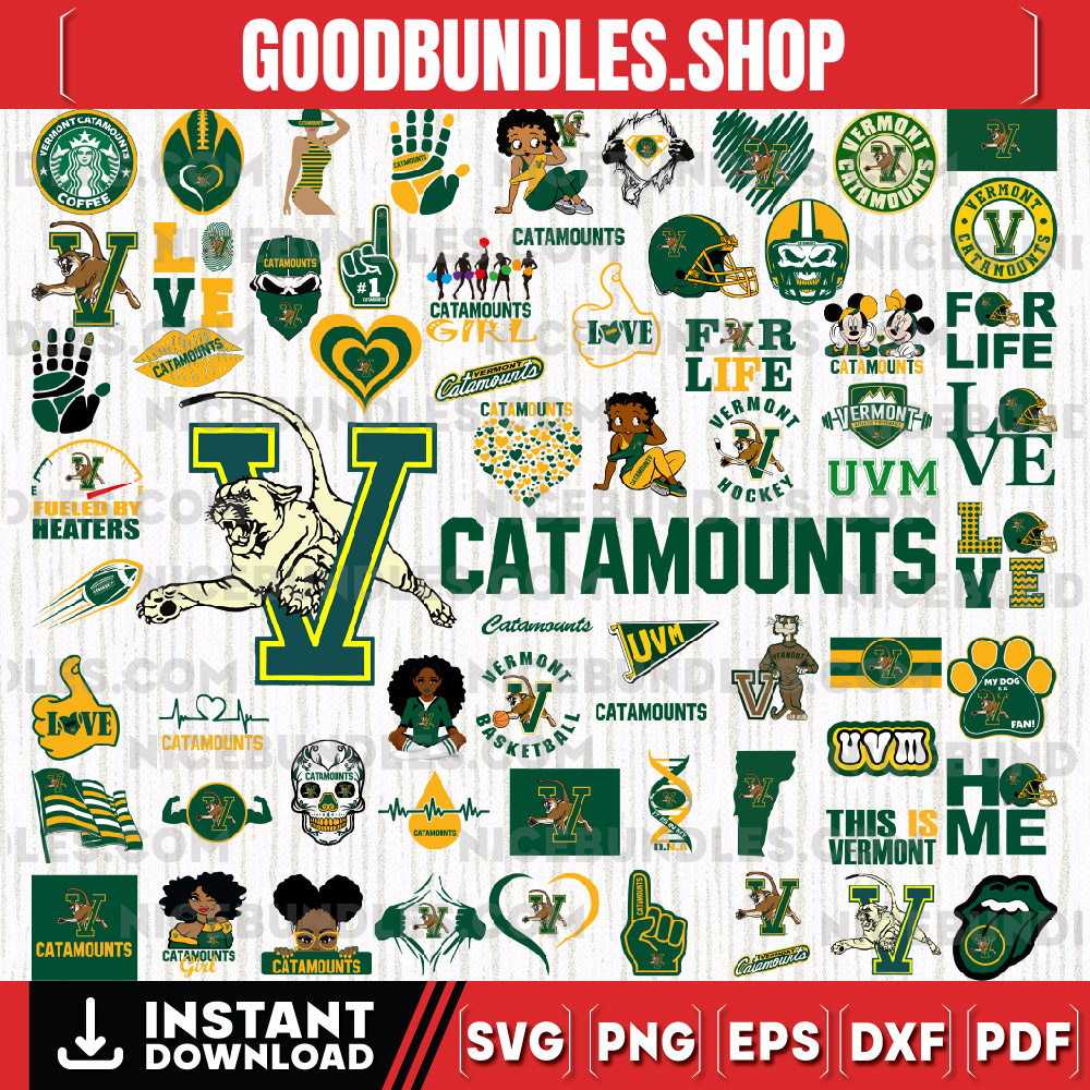 64 Files Vermont Catamounts Team Bundle Svg, Vermont Catamounts Svg, NCAA Teams svg, NCAA Svg, Png, Dxf, Eps, Instant Download