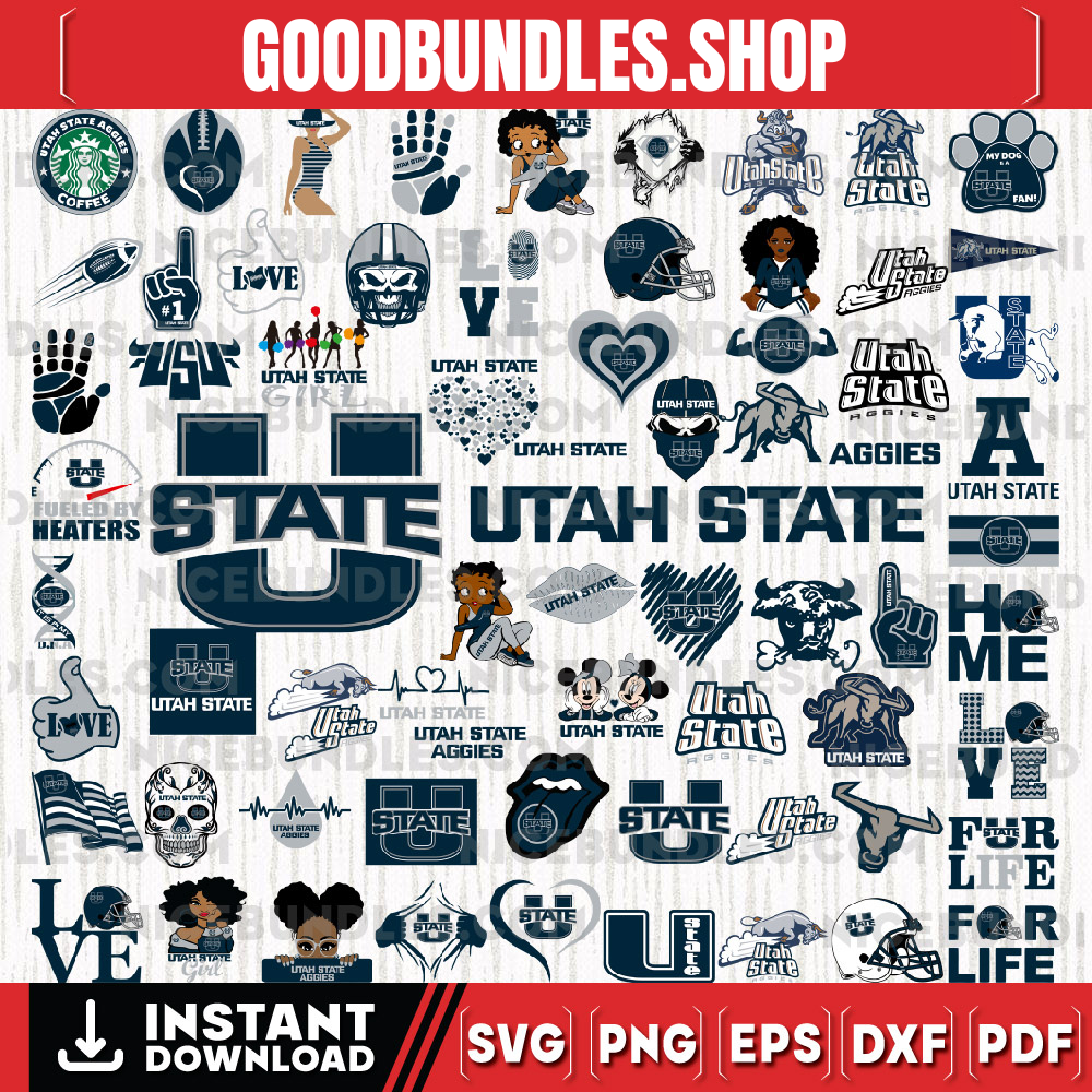 67 Files Utah State Aggies Team Bundle Svg, Utah State Aggies Svg, NCAA Teams svg, NCAA Svg, Png, Dxf, Eps, Instant Download