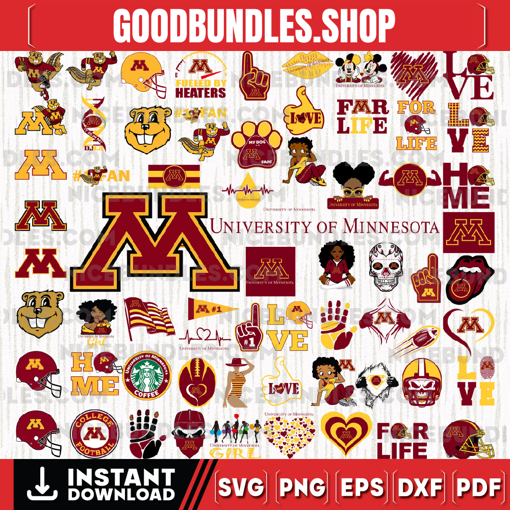 67 Files Minnesota Golden Gophers Team Bundle Svg, Minnesota Golden Gophers Svg, NCAA Teams svg, NCAA Svg, Png, Dxf, Eps, Instant Download