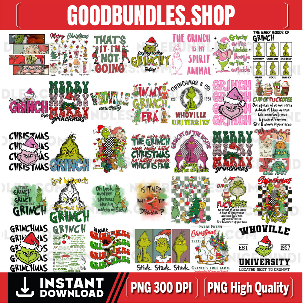 Grinch Png Bundle, Merry Grincmas Png, Retro Christmas Png, Merry Christmas Png, Grinc Png, Christmas Png,Christmas Grinch Png,Christmas Shirt