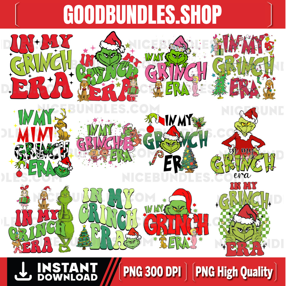 In My Grich Era Png, Grinch Png, Christmas Png, Retro Christmas png, Christmas Png, Sublimation Png, Christmas Sublimation