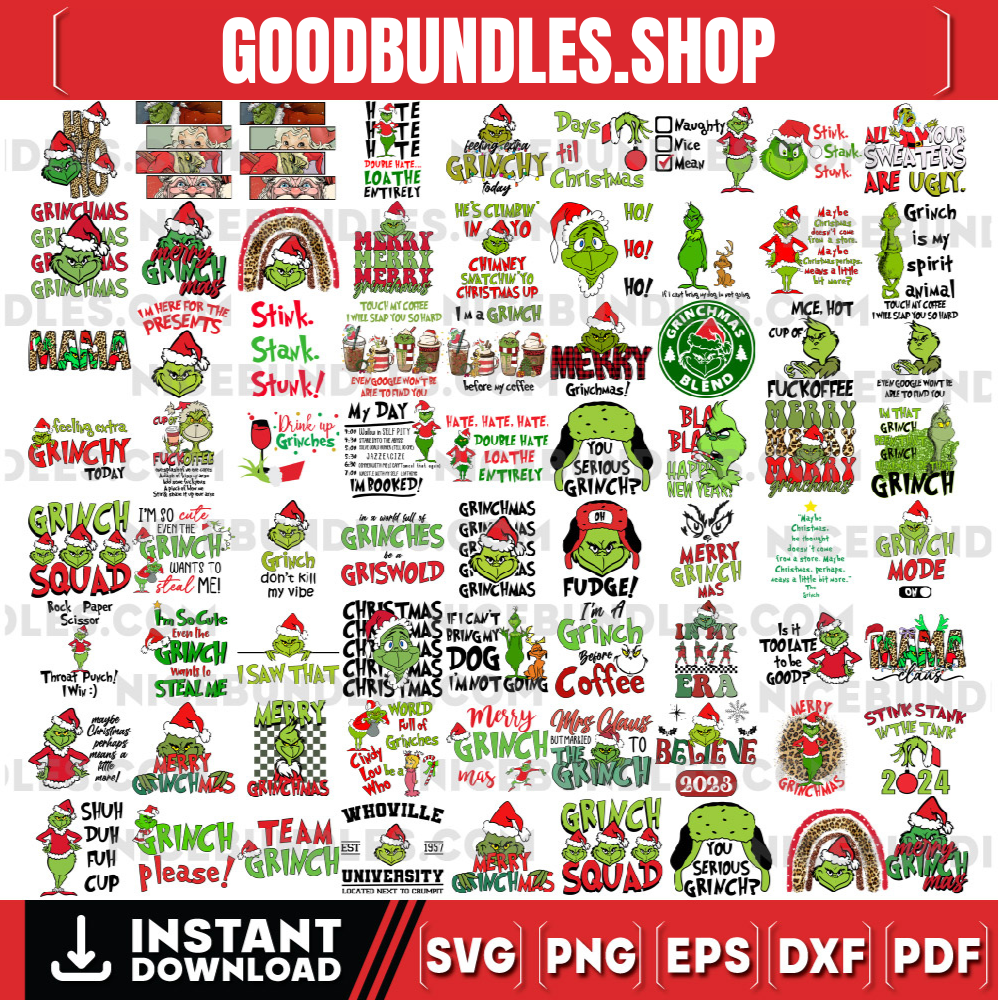 Christmas Bundle Svg, Grinc Bundle Svg, Christmas Svg, Merry Christmas Svg,Funny Christmas Svg, Christmas Shirt Svg, Grinc Svg