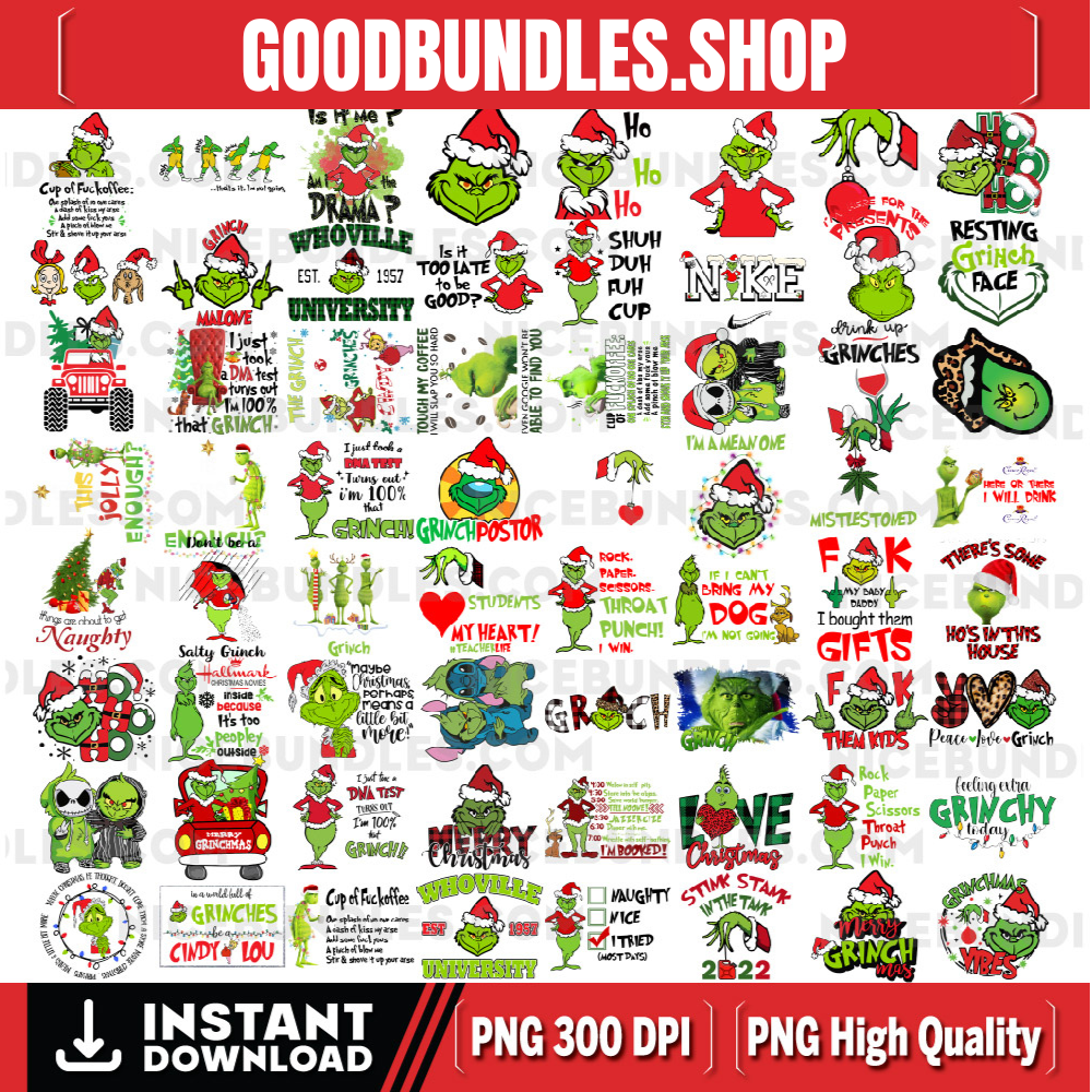 60+ Files The Grnich Png Bundle, Merry Grnichmas Png, Retro Grinc Png, Christmas Sublimation, Digital Sublimation, Unique Design
