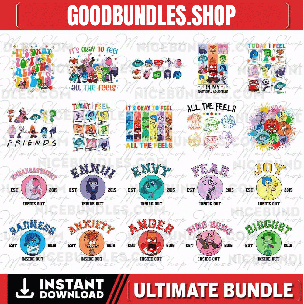 Pack 20+ Cartoon Emotions Png, It’s Okay to Feel All the Feels Png, Mental Health Matter Png, Cartoon Characters Png, To Day I Feel Png