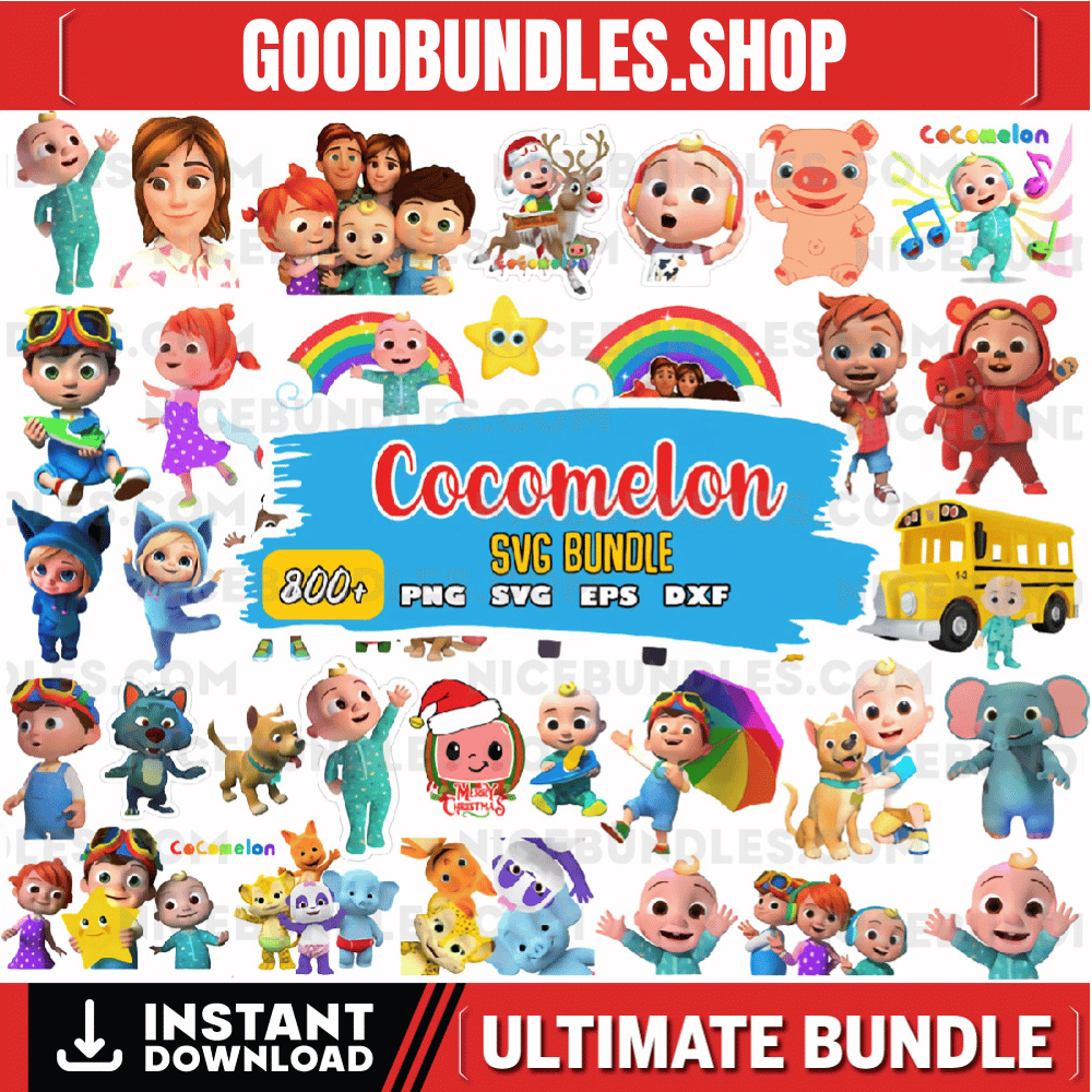 800+ Files Cocomelon Bundle, Layered Cartoon Svg,Png,Pdf, Vector, Sickers, Clipart, Cocomelon Bundle, Cocomelon Svg, Cocomelon Png